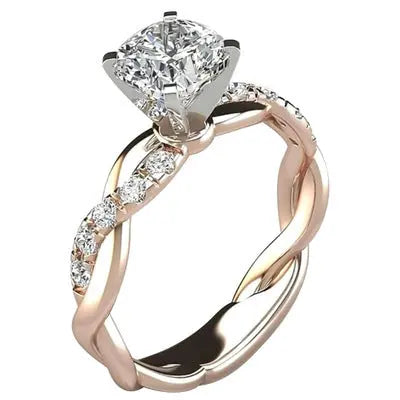 Princess Square Diamond Ring BabelFashion