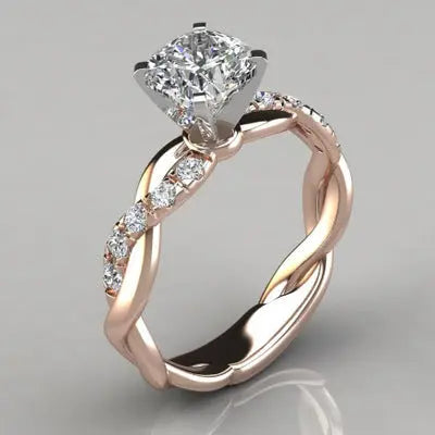 Princess Square Diamond Ring BabelFashion