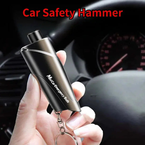 Safety Hammer Car Emergency Rescue Kit Key Chain Knife Life Saving Seat Belt Cutter Window Breaker Glass Emergency Hammer BABEL.FASHION