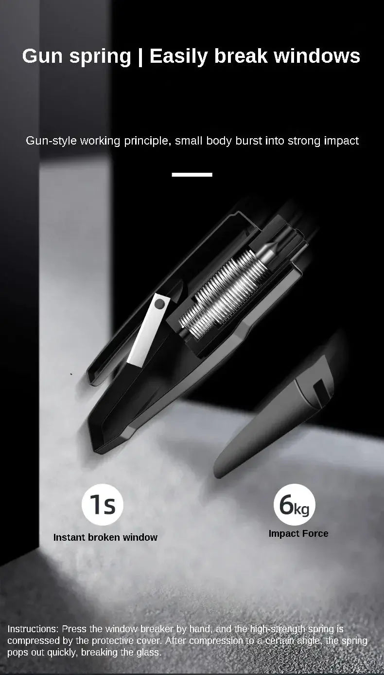 Safety Hammer Car Emergency Rescue Kit Key Chain Knife Life Saving Seat Belt Cutter Window Breaker Glass Emergency Hammer BABEL.FASHION