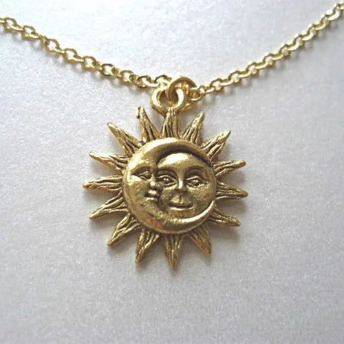 Sun Moon Pendant Necklace