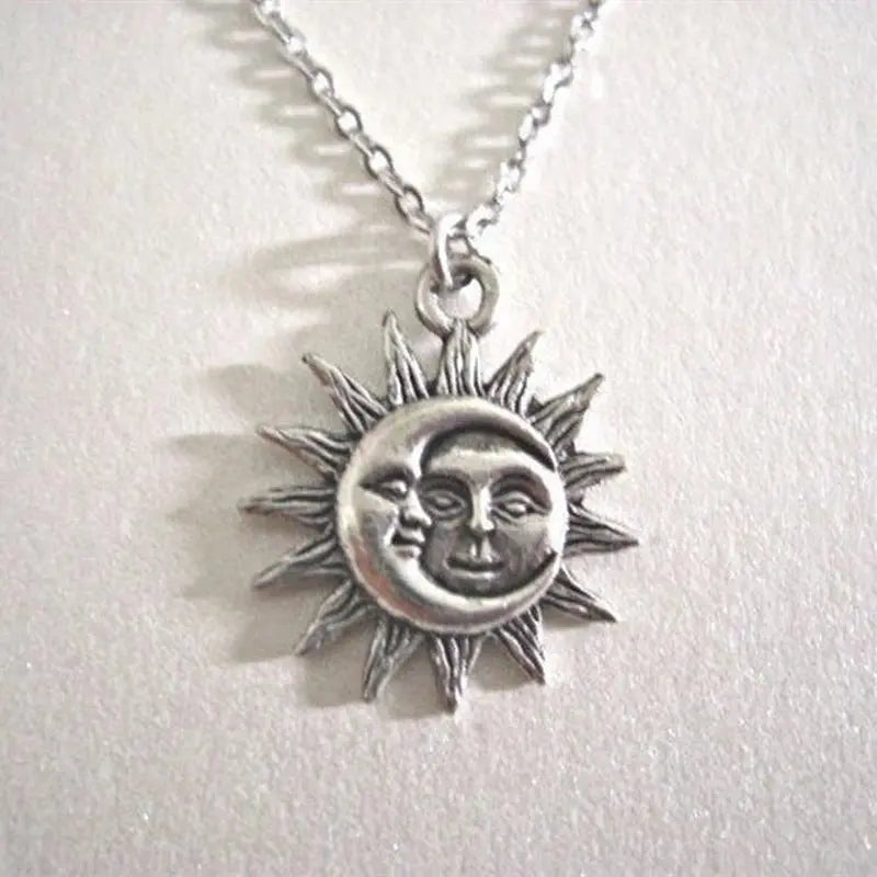 Sun Moon Pendant Necklace BABYLON FASHION