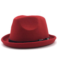 Top Hat Belt Buckle Black Woolen Hat Male British Jazz Hat BABEL.FASHION