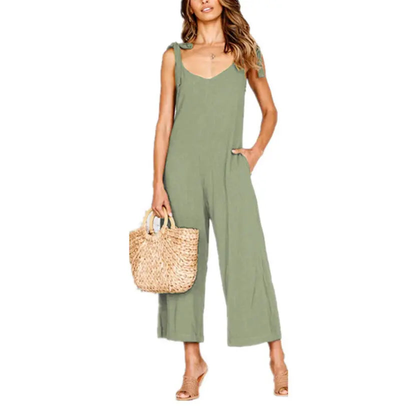 V-neck loose jumpsuit BABEL.FASHION