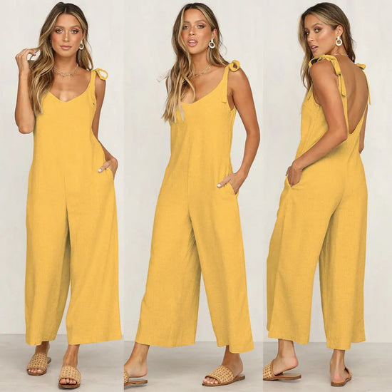 V-neck loose jumpsuit BABEL.FASHION