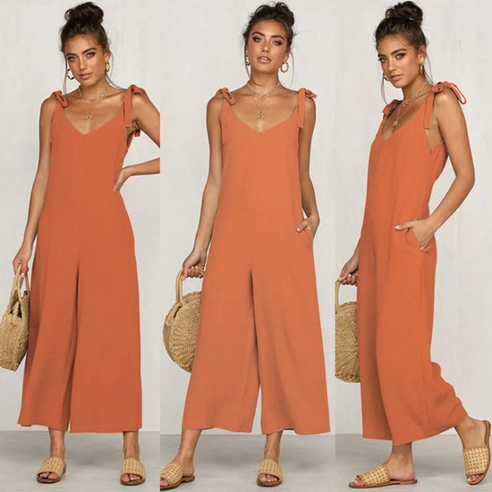 V-neck loose jumpsuit BABEL.FASHION