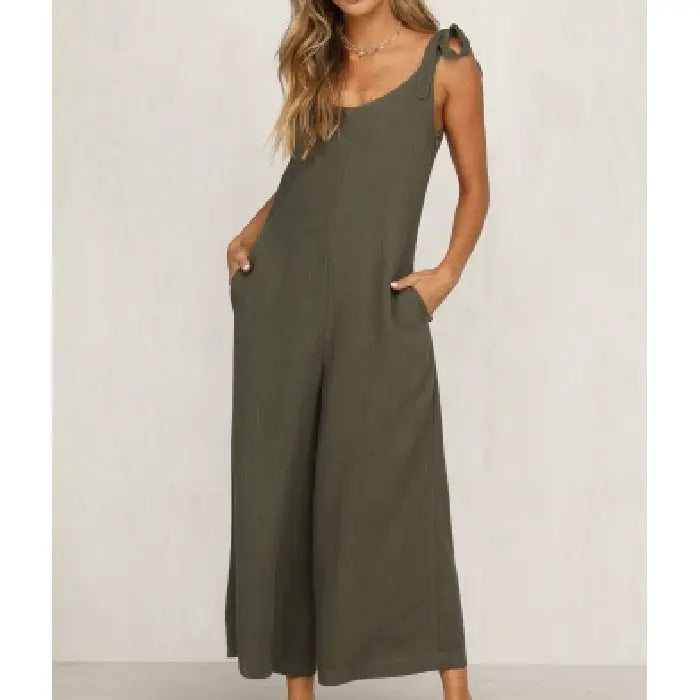 V-neck loose jumpsuit BABEL.FASHION