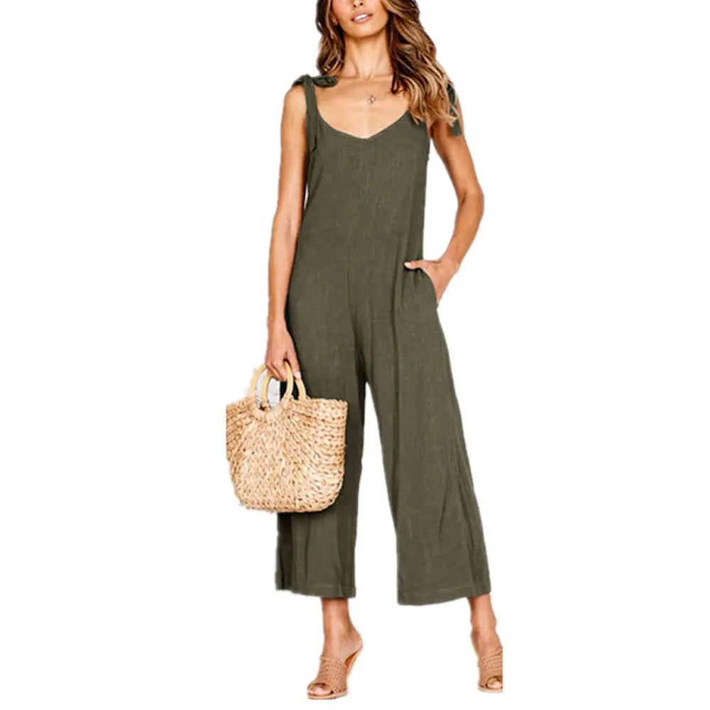 V-neck loose jumpsuit BABEL.FASHION