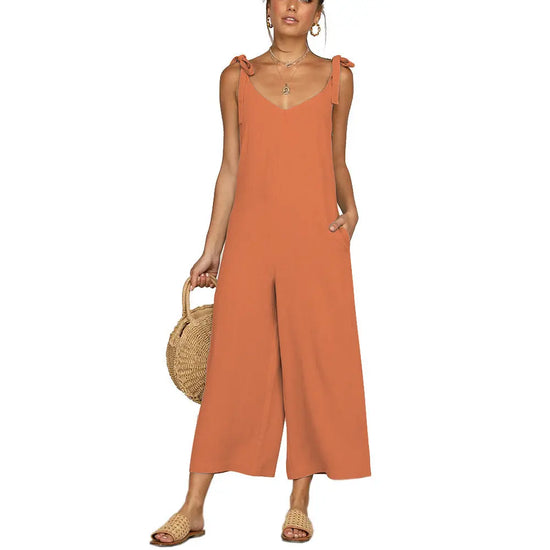 V-neck loose jumpsuit BABEL.FASHION