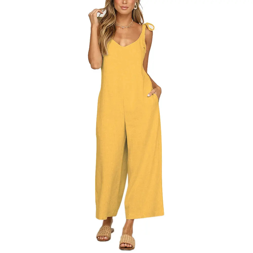 V-neck loose jumpsuit BABEL.FASHION