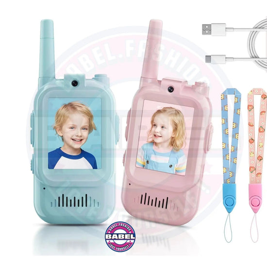Walkie Talkies For Kids Handheld 2 Pack Rechargeable Intercom Cam Outdoor Family Games Gift For Boys Girls Co-babel-fashion