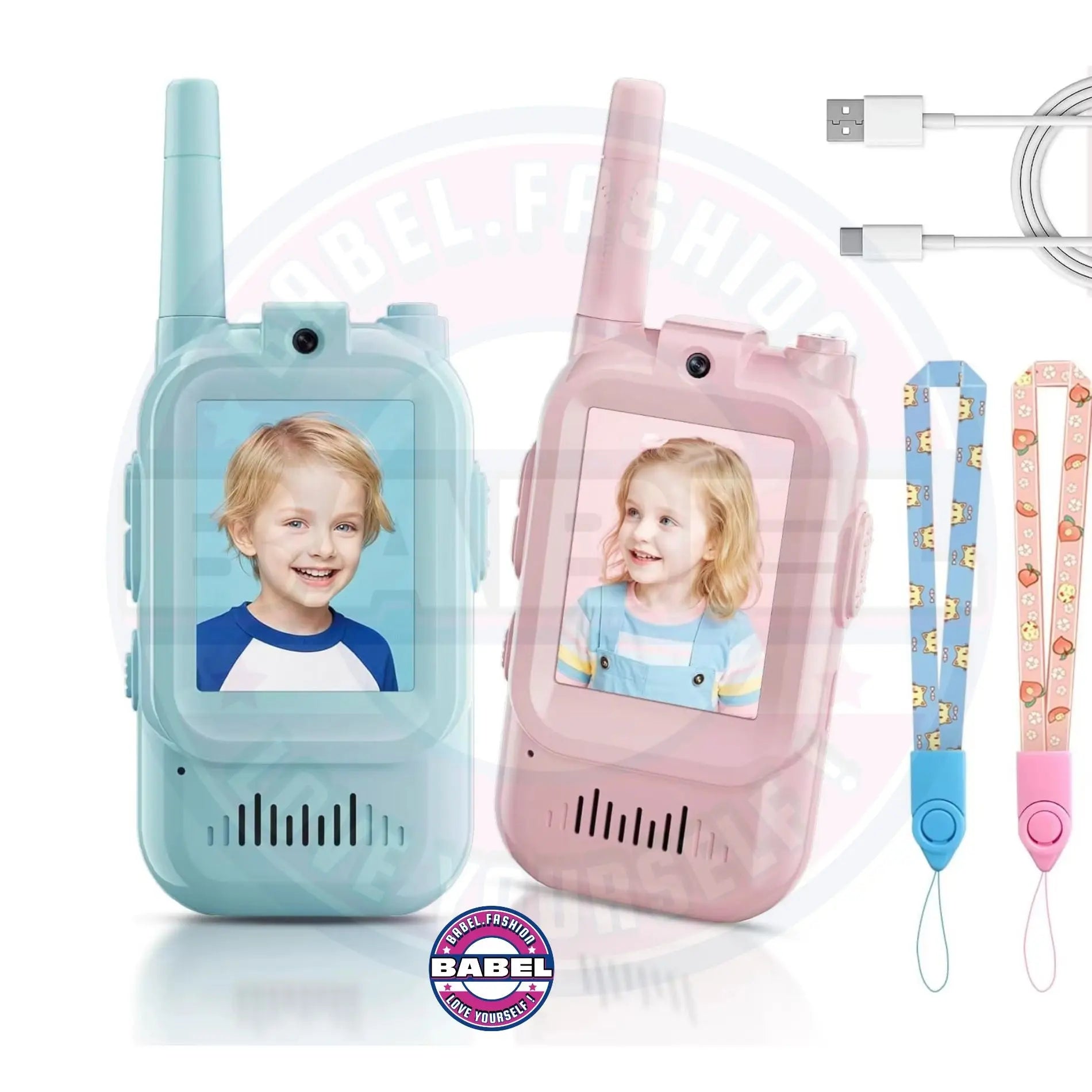 Walkie Talkies For Kids Handheld 2 Pack Rechargeable Intercom Cam Outdoor Family Games Gift For Boys Girls Co-babel-fashion