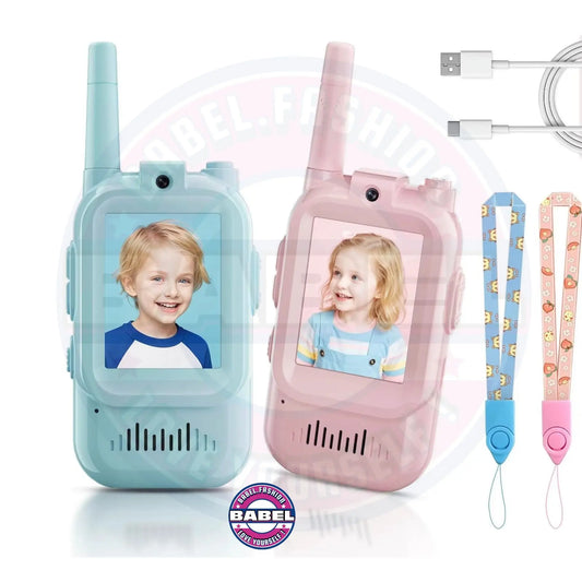 Walkie Talkies For Kids Handheld 2 Pack Rechargeable Intercom Cam Outdoor Family Games Gift For Boys Girls Co-babel-fashion