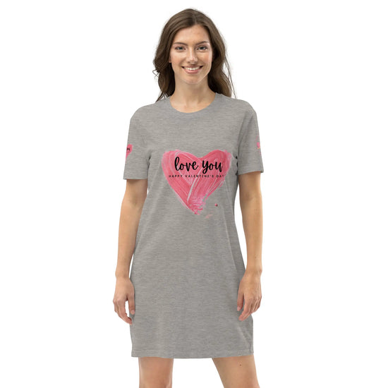Babylon Valentines cotton t-shirt dress - Heather Grey / XS - Babylon.Fashion Babylon.Fashion