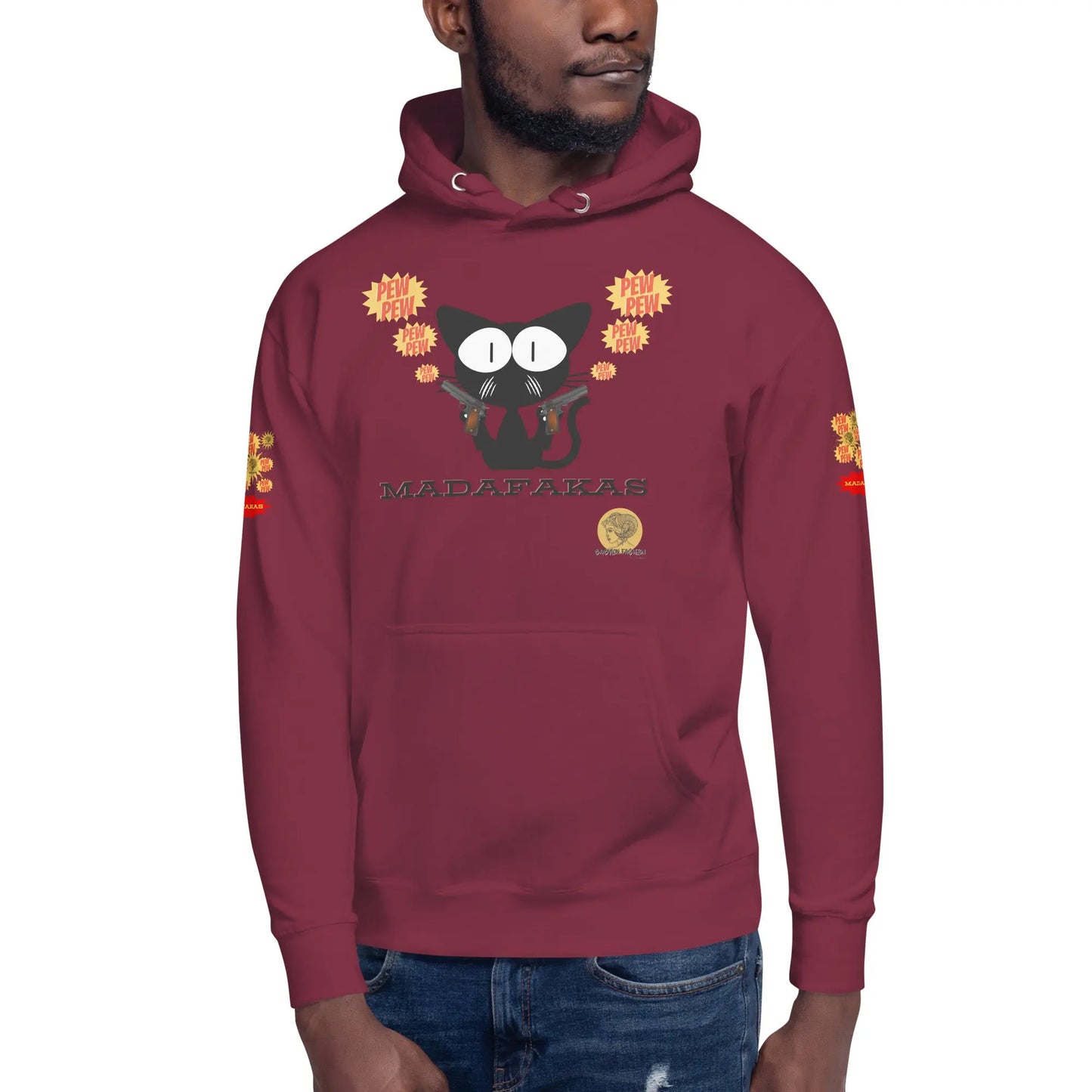 Hoodie PEW PEW - Maroon / S - Babylon.Fashion Babylon.Fashion