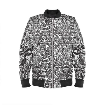 Mens Bomber Jacket Black Samurai - Mens Bomber Jacket- Contrado Babylon.Fashion