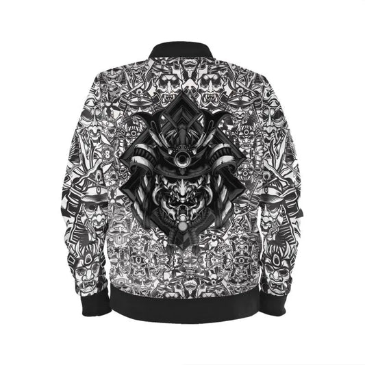 Mens Bomber Jacket Black Samurai - Mens Bomber Jacket- Contrado Babylon.Fashion