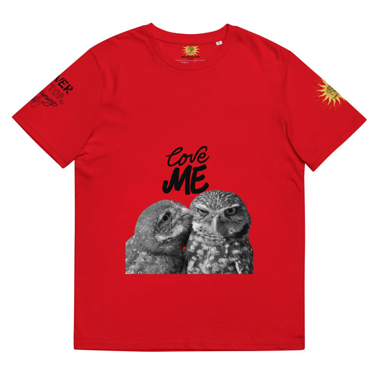 Unisex organic cotton t-shirt LOVE ME - Red / S - Babylon.Fashion Babylon.Fashion