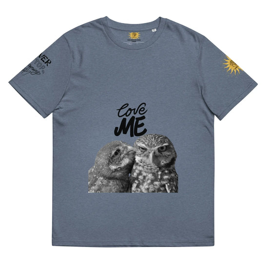 Unisex organic cotton t-shirt LOVE ME - Dark Heather Blue / S - Babylon.Fashion Babylon.Fashion