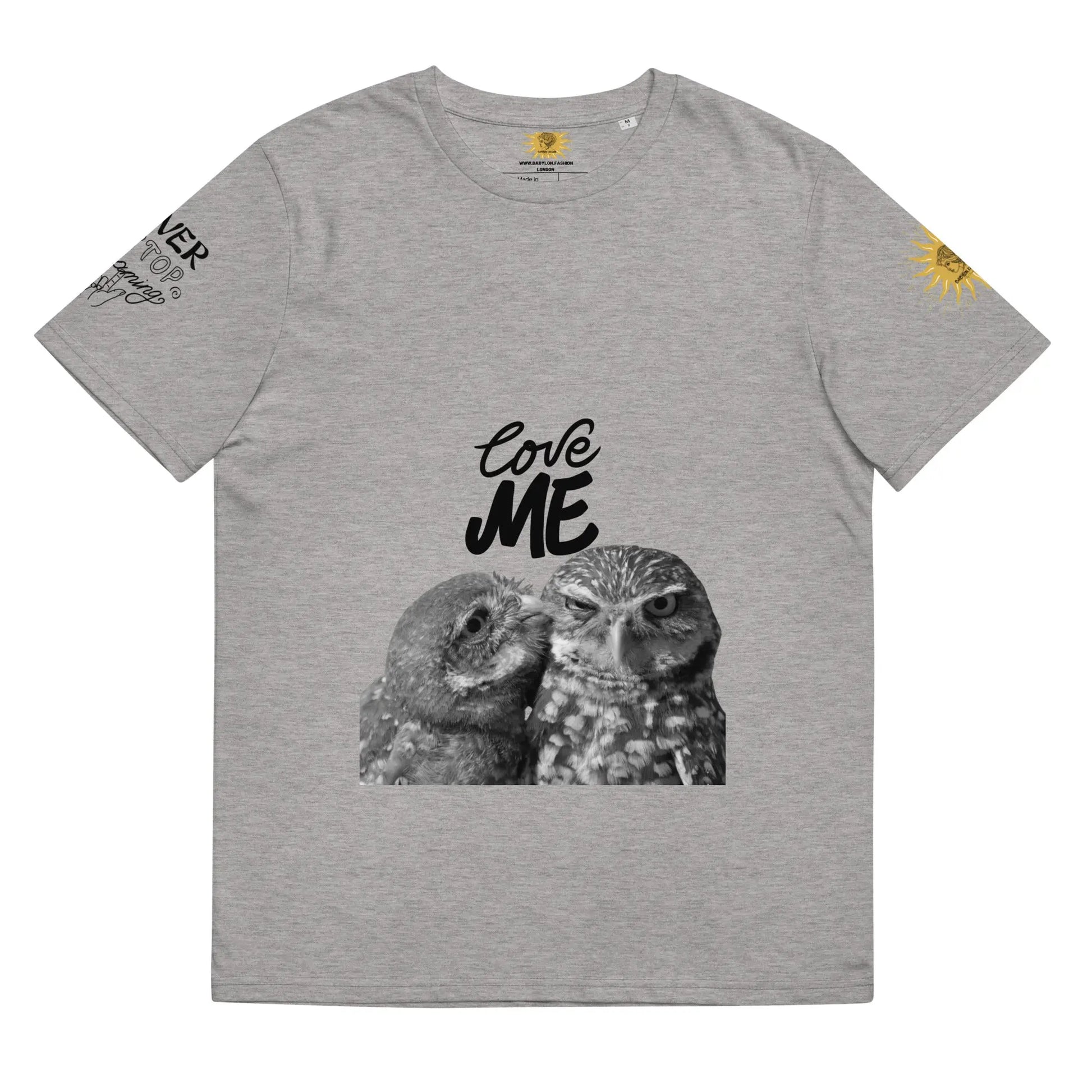 Unisex organic cotton t-shirt LOVE ME - Heather Grey / S - Babylon.Fashion Babylon.Fashion